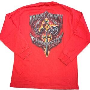 Orange County Choppers NYC Adult Large Long Sleeve T Shirt in Red